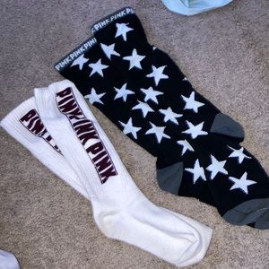 two pairs of PINK socks